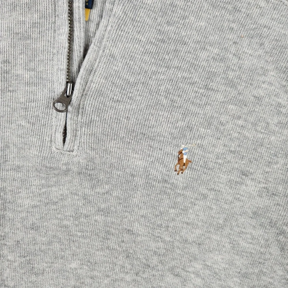 Polo Ralph Lauren 1/4 Pullover Sweater Boys Size L 14-16 Heather Grey - Picture 7 of 8